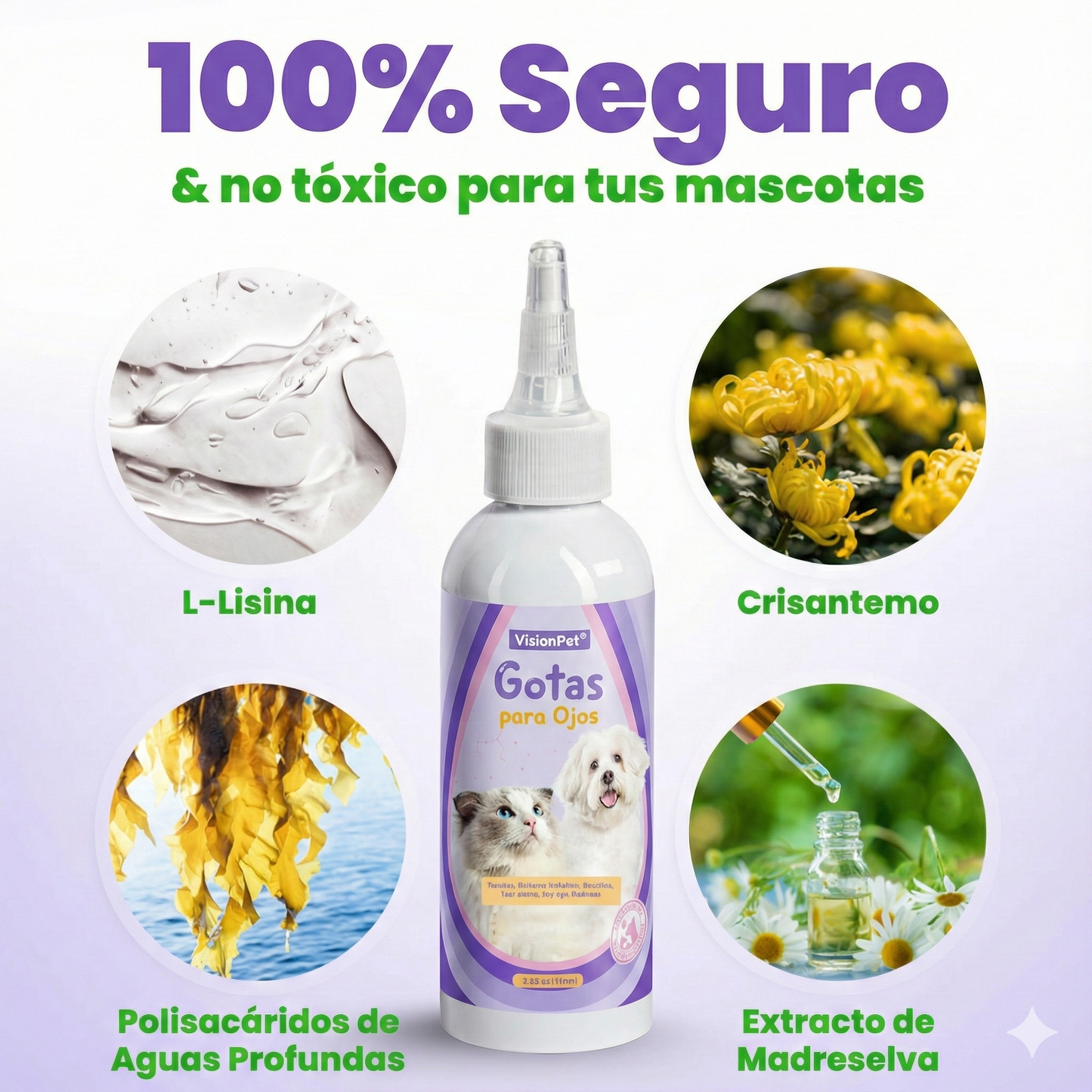 Gotas oftálmicas VisionPet®: gotas diarias de L-lisina para el herpes y el cuidado ocular