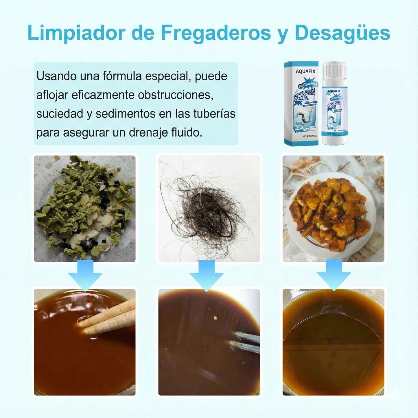🏆 Destapador de drenajes AquaFlux® -🌪️ ¡Destapa y elimina malos olores al instante!