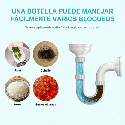 🏆 Destapador de drenajes AquaFlux® -🌪️ ¡Destapa y elimina malos olores al instante!