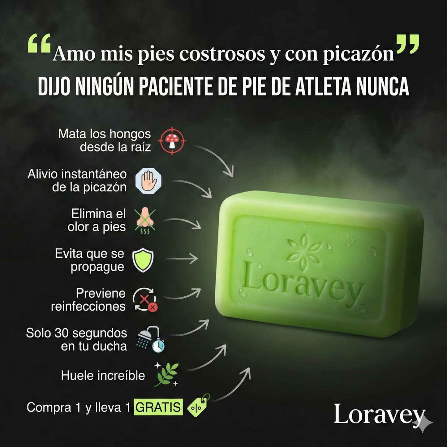 Jabón Antifúngico 2x1 Loravey®