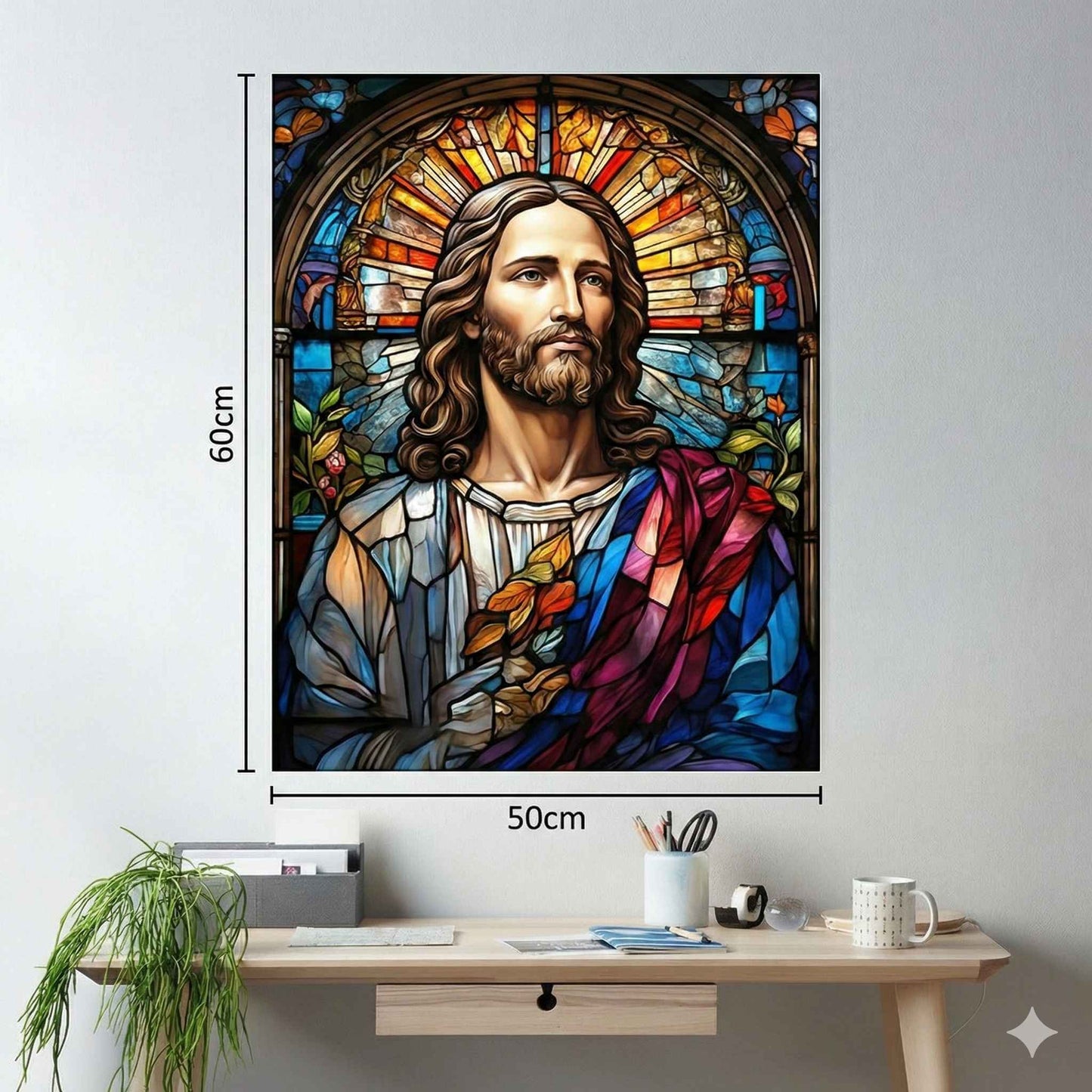 Arte Mural de Jesucristo/ Decoración religiosa cristiana para el hogar